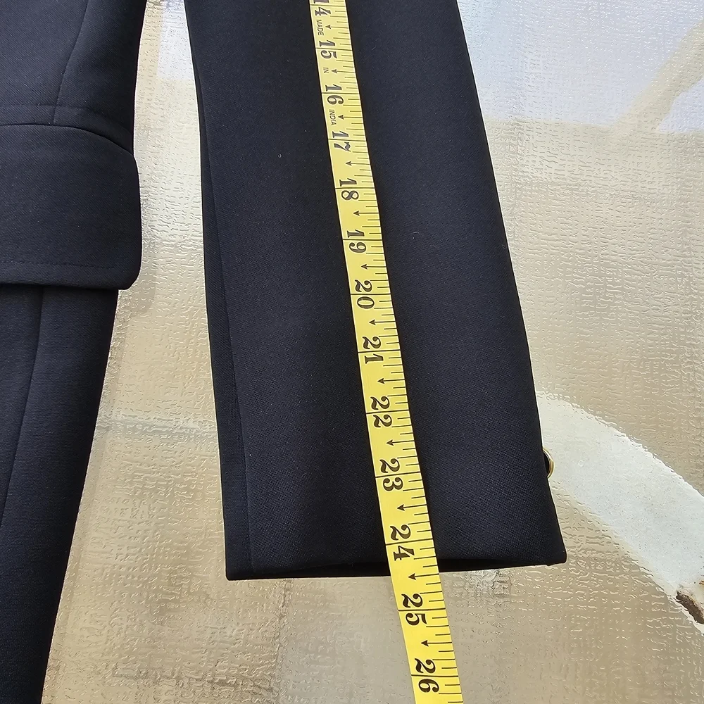 Men's Black Blazer-Gold Military Buttums-Classic Fit